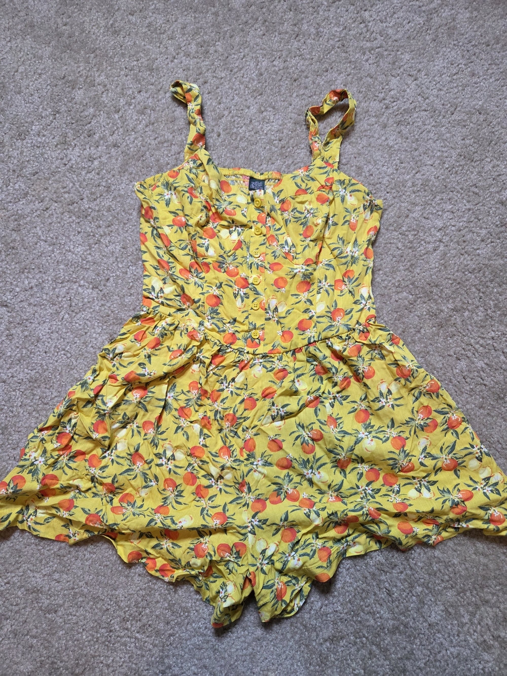 wild fable Yellow Citrus Print Romper Casual Chic Summer Vacation Size M